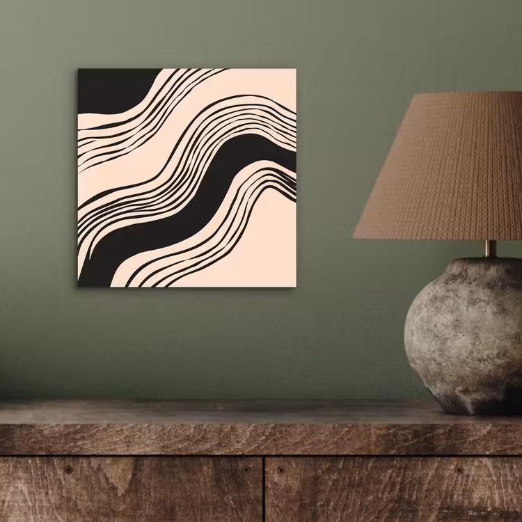 Golven - Zwart - Zandkleur aluminium wit klein -sfeer2
