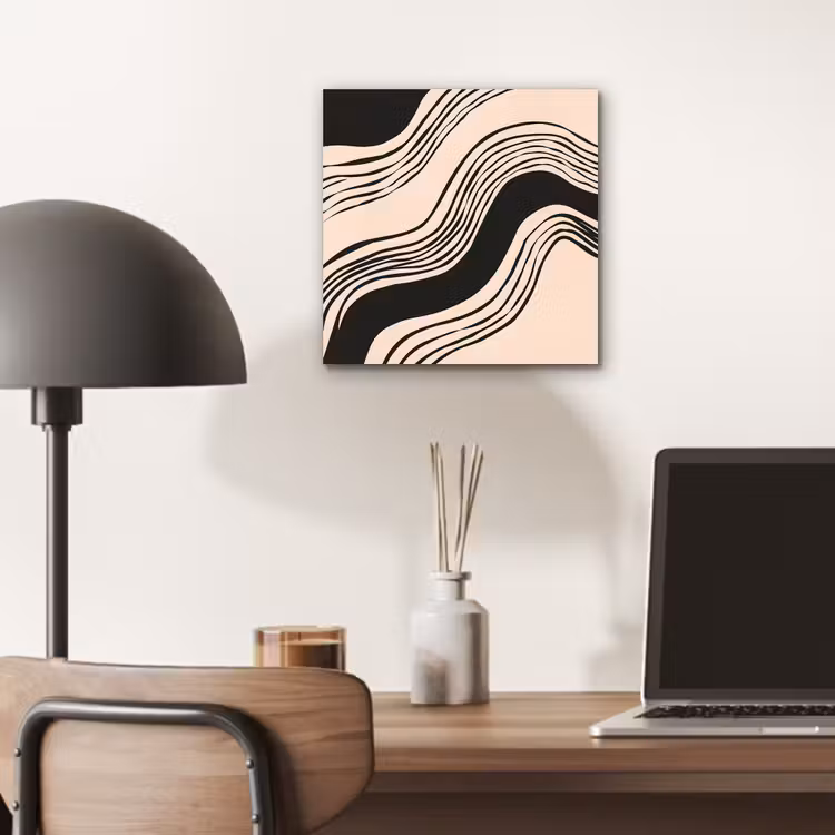 Golven - Zwart - Zandkleur aluminium wit klein -sfeer5