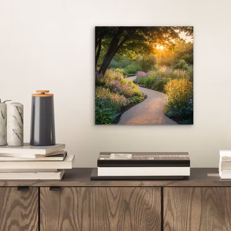 Pad - Bloemen - Park aluminium wit klein -sfeer1