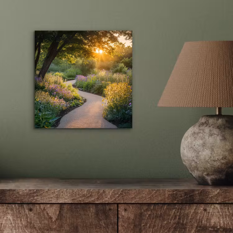 Pad - Bloemen - Park aluminium wit klein -sfeer2