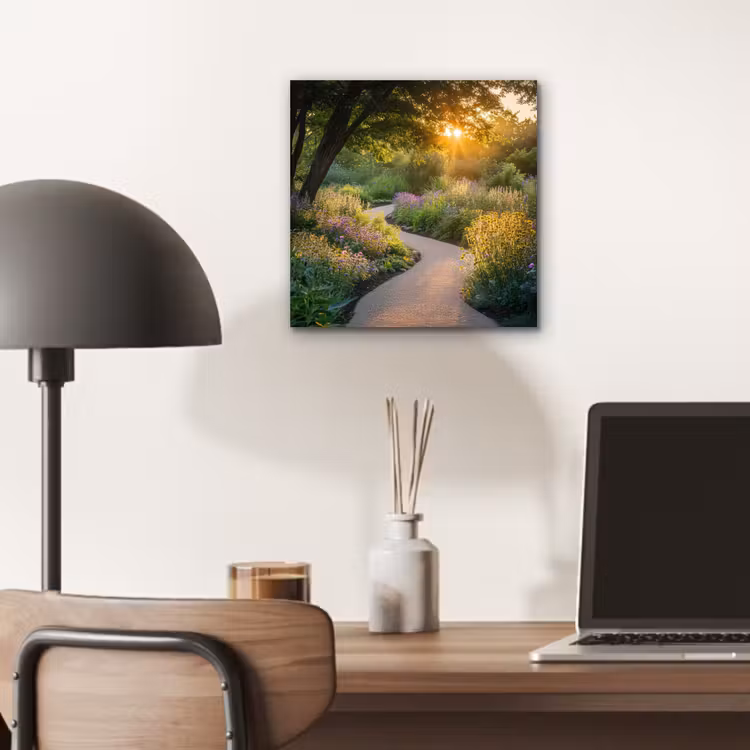 Pad - Bloemen - Park aluminium wit klein -sfeer5