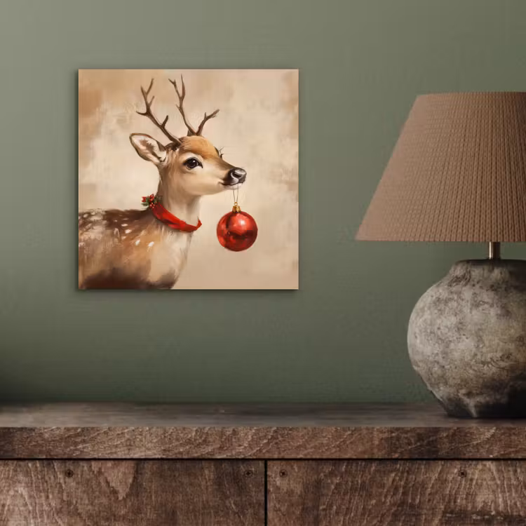 Kerst - Hert - Gewei - Kerstbal - Rendier aluminium wit klein -sfeer2