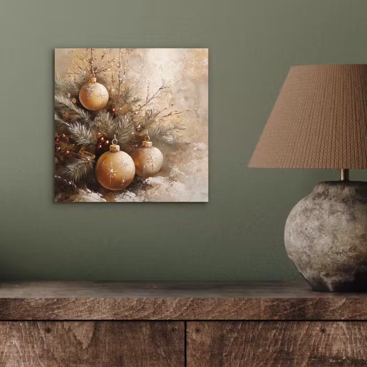 Kerst - Kerstballen - Beige - Goud aluminium wit klein -sfeer2
