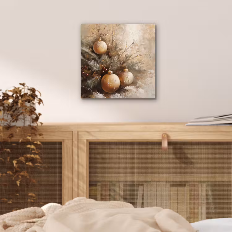 Kerst - Kerstballen - Beige - Goud aluminium wit klein -sfeer3