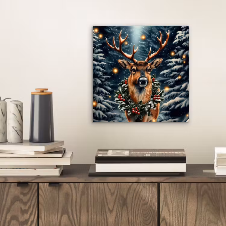 Kerst - Magie - Bos - Kleurrijk aluminium wit klein -sfeer1