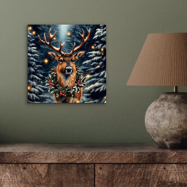 Kerst - Magie - Bos - Kleurrijk aluminium wit klein -sfeer2
