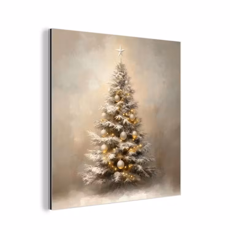 Kerst - kerstboom - Sneeuw - Art aluminium wit klein -3d