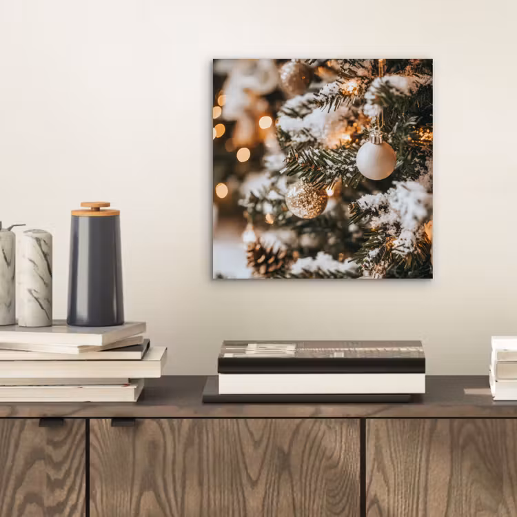 Kerst - Kerstboom - Winter - Binnen - Sneeuw aluminium wit klein -sfeer1