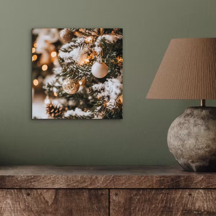 Kerst - Kerstboom - Winter - Binnen - Sneeuw aluminium wit klein -sfeer2