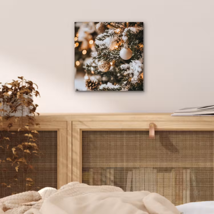 Kerst - Kerstboom - Winter - Binnen - Sneeuw aluminium wit klein -sfeer3