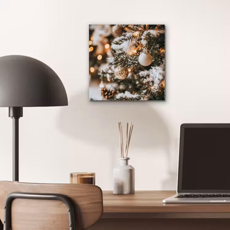 Kerst - Kerstboom - Winter - Binnen - Sneeuw aluminium wit klein -sfeer5