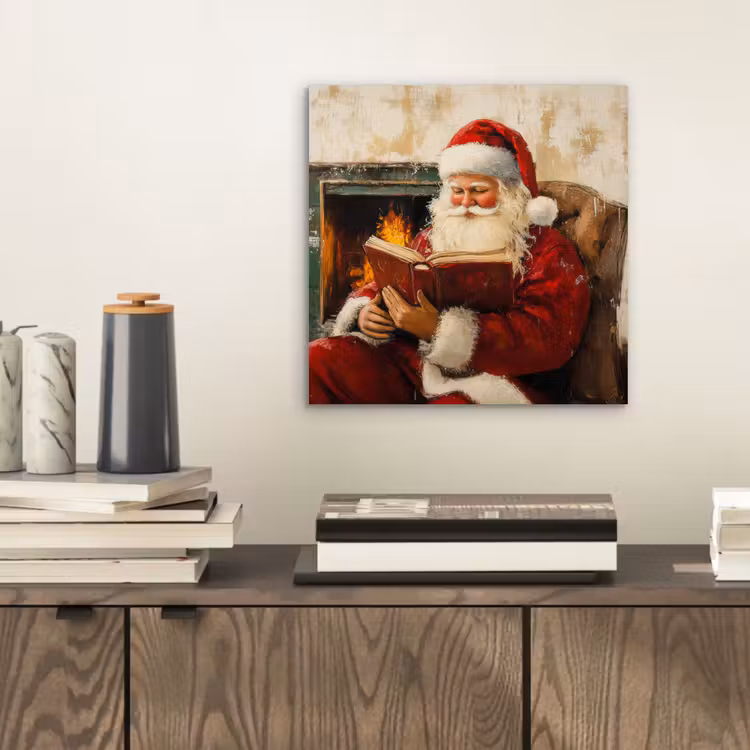 Kerst - Kerstman - Winter - Open Haard aluminium wit klein -sfeer1