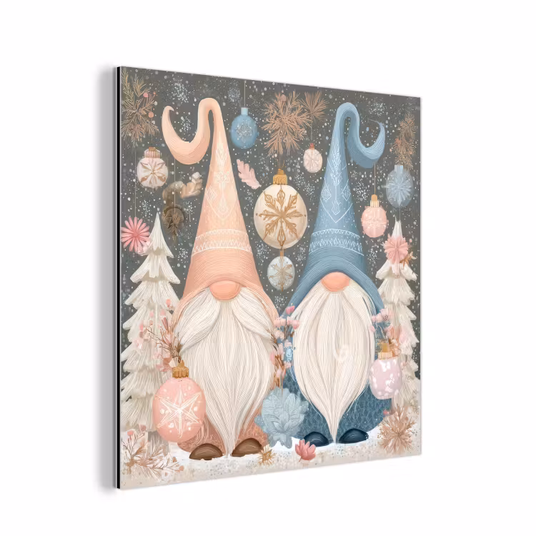 Kerst - Gnomen - Pastel aluminium wit klein -3d
