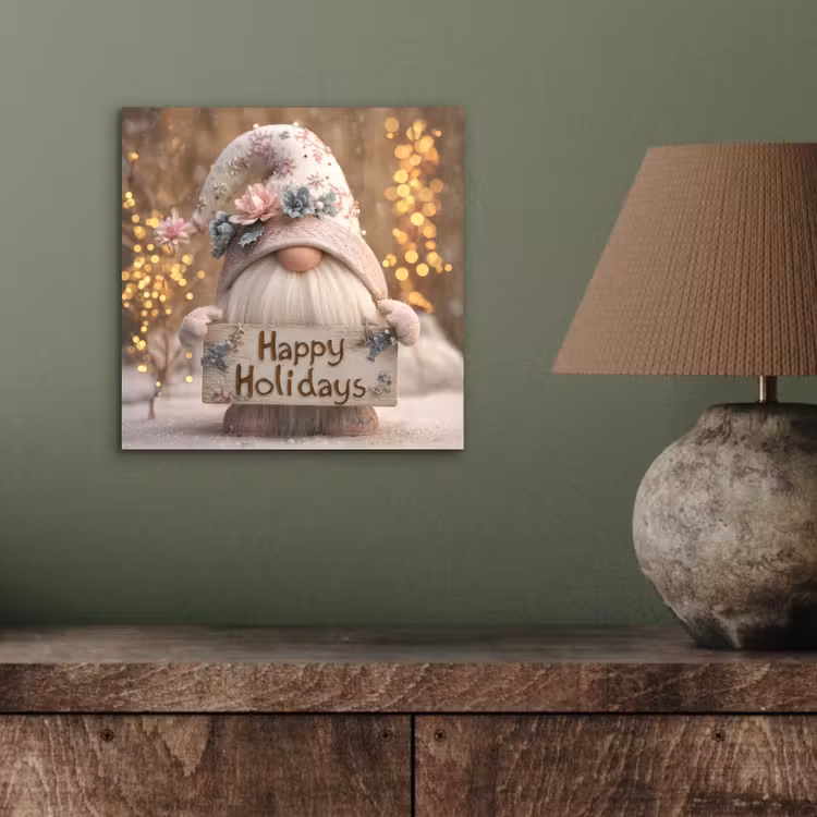 Kerst - Gnome - Bord - Kleurrijk aluminium wit klein -sfeer2