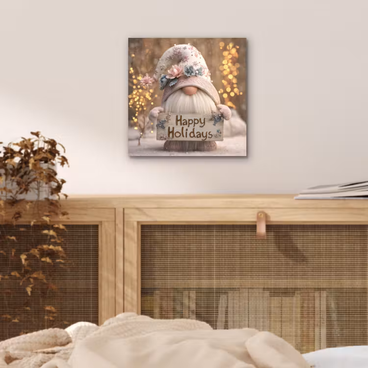 Kerst - Gnome - Bord - Kleurrijk aluminium wit klein -sfeer3