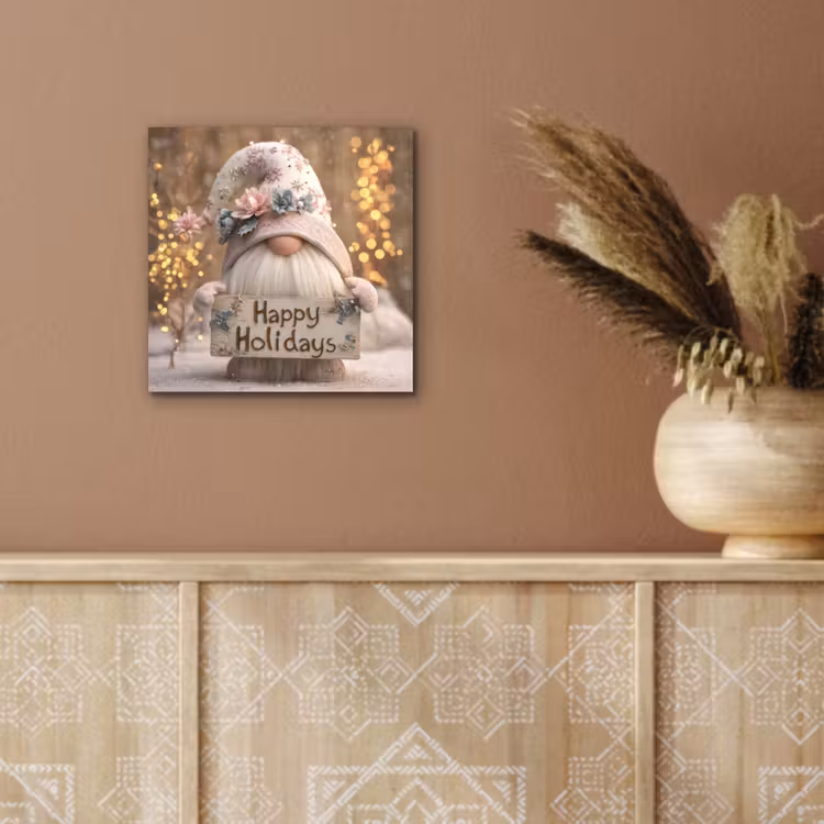 Kerst - Gnome - Bord - Kleurrijk aluminium wit klein -sfeer4