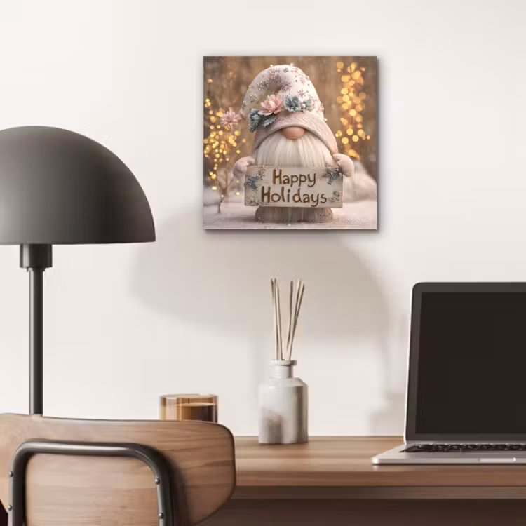 Kerst - Gnome - Bord - Kleurrijk aluminium wit klein -sfeer5