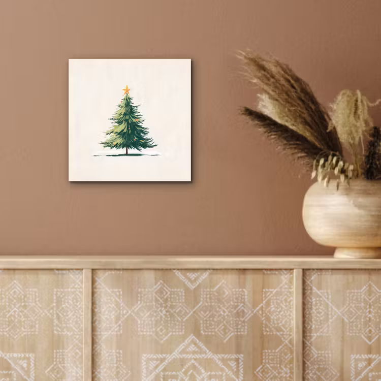 Kerstboom - Illustratie - Ster - Sneeuw aluminium wit klein -sfeer4