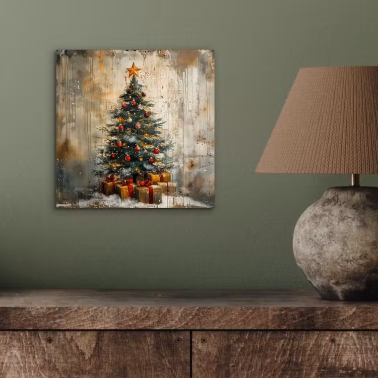 Kerstboom - Vintage - Kerst - Cadeau aluminium wit klein -sfeer2