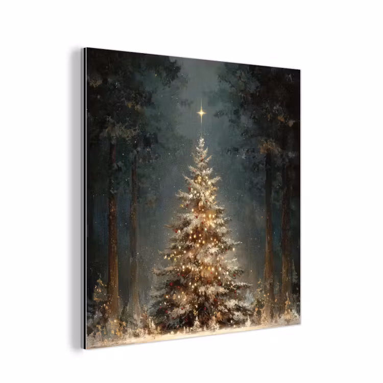 Kerstboom - Bos - Sneeuw - meerkleurig aluminium wit klein -3d