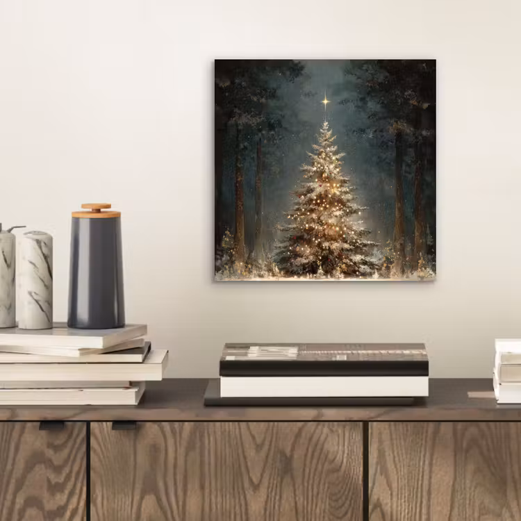 Kerstboom - Bos - Sneeuw - meerkleurig aluminium wit klein -sfeer1