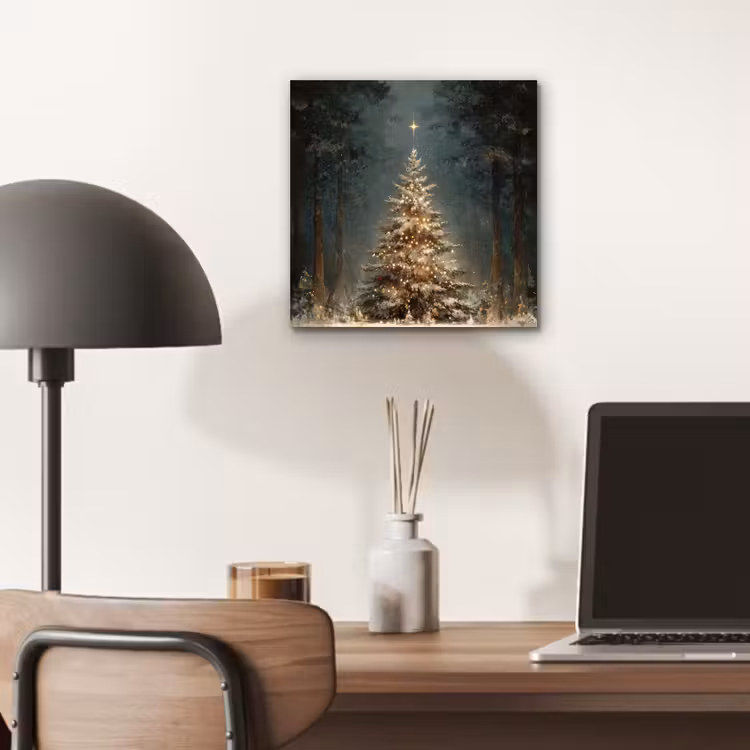 Kerstboom - Bos - Sneeuw - meerkleurig aluminium wit klein -sfeer5