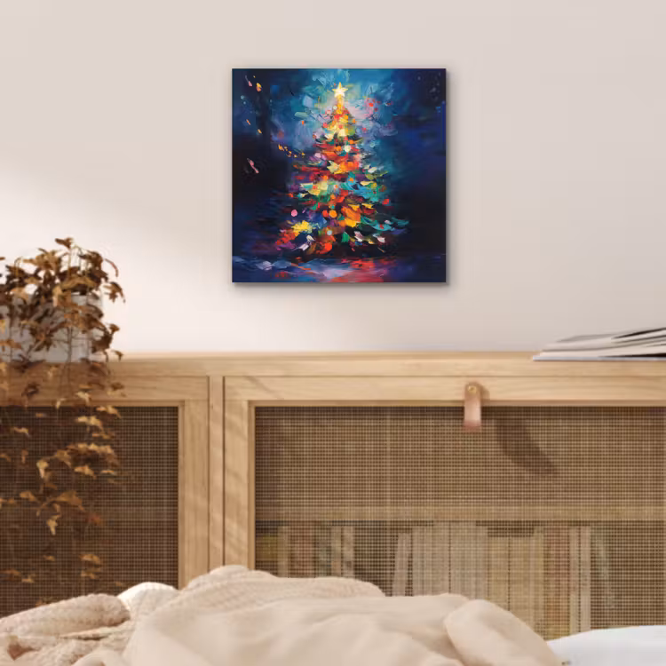 Kerstboom - Kerst - Abstract - Kleurrijk aluminium wit klein -sfeer3
