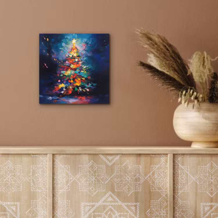 Kerstboom - Kerst - Abstract - Kleurrijk aluminium wit klein -sfeer4