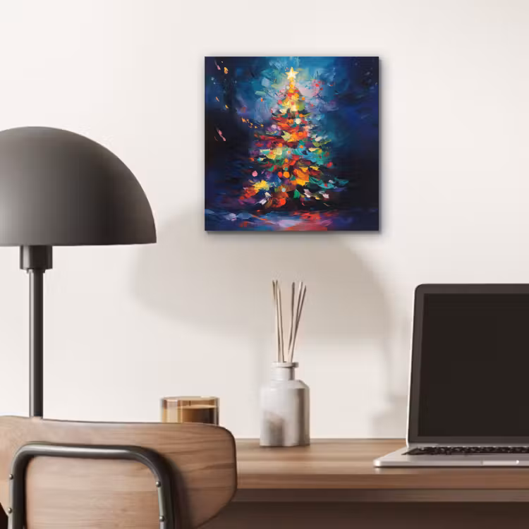 Kerstboom - Kerst - Abstract - Kleurrijk aluminium wit klein -sfeer5