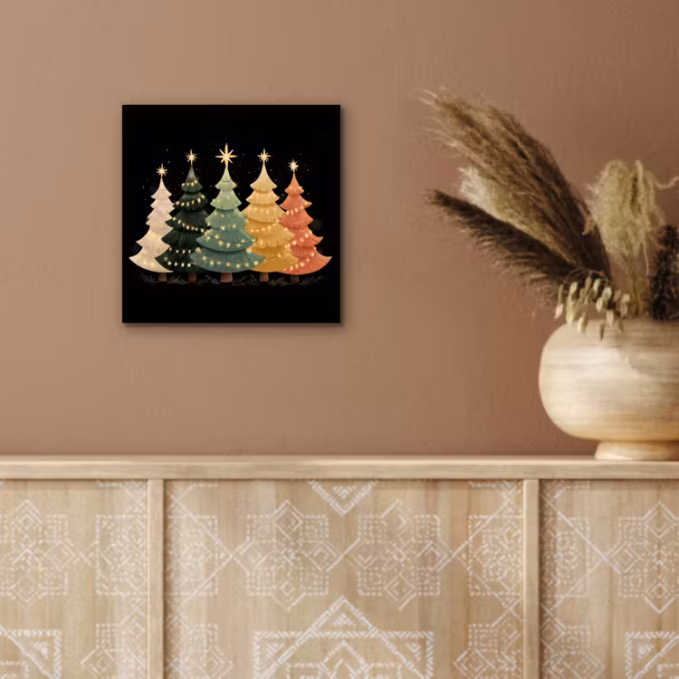 Kerstbomen - Kleurrijk - Lichtjes - Ster aluminium wit klein -sfeer4