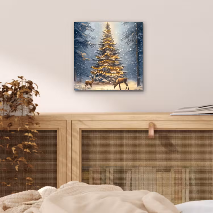 Kerstlicht - Woud - Hert - Donker aluminium wit klein -sfeer3