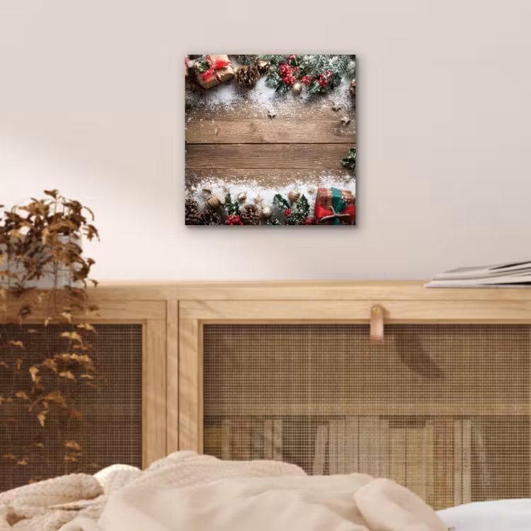 Kerstdecoratie - Geschenken - Hout - Veelkleurig aluminium wit klein -sfeer3