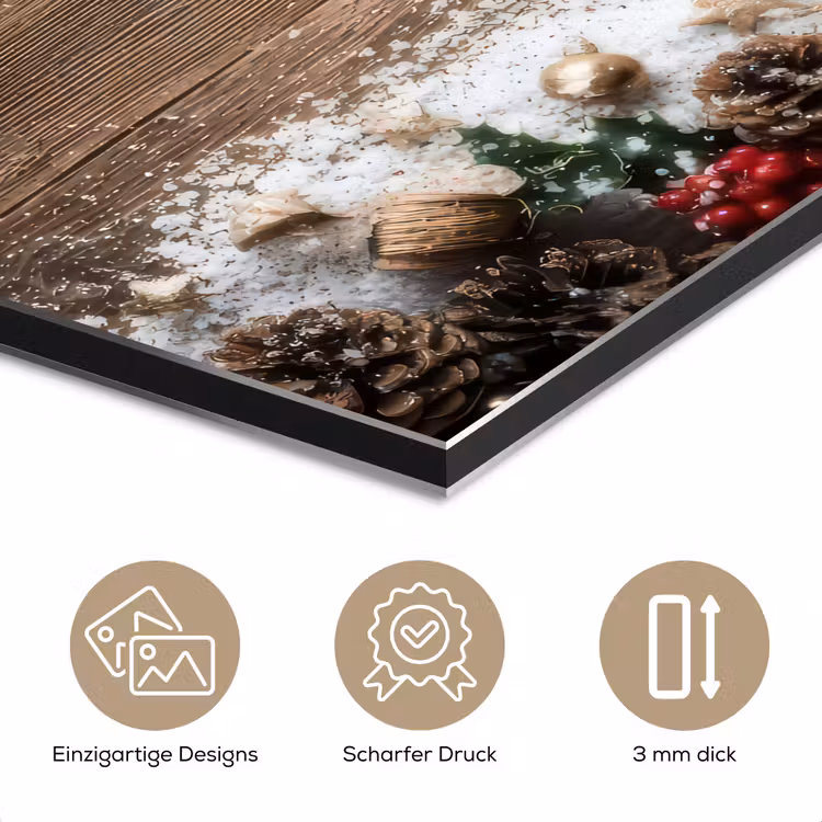Kerstdecoratie - Geschenken - Hout - Veelkleurig aluminium wit klein -closeup_DE