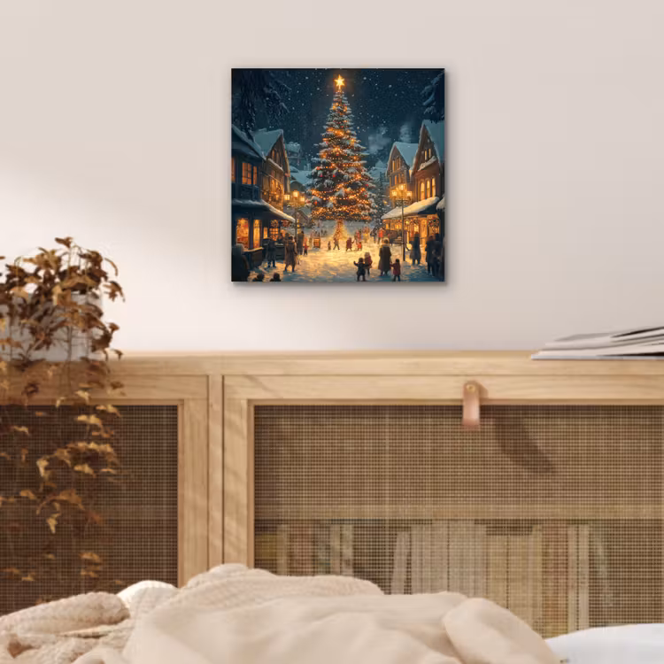 Kerstfeest - Dorp - Donker aluminium wit klein -sfeer3