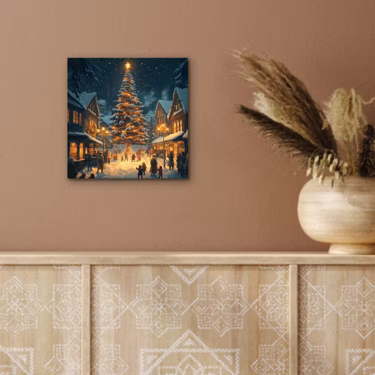 Kerstfeest - Dorp - Donker aluminium wit klein -sfeer4