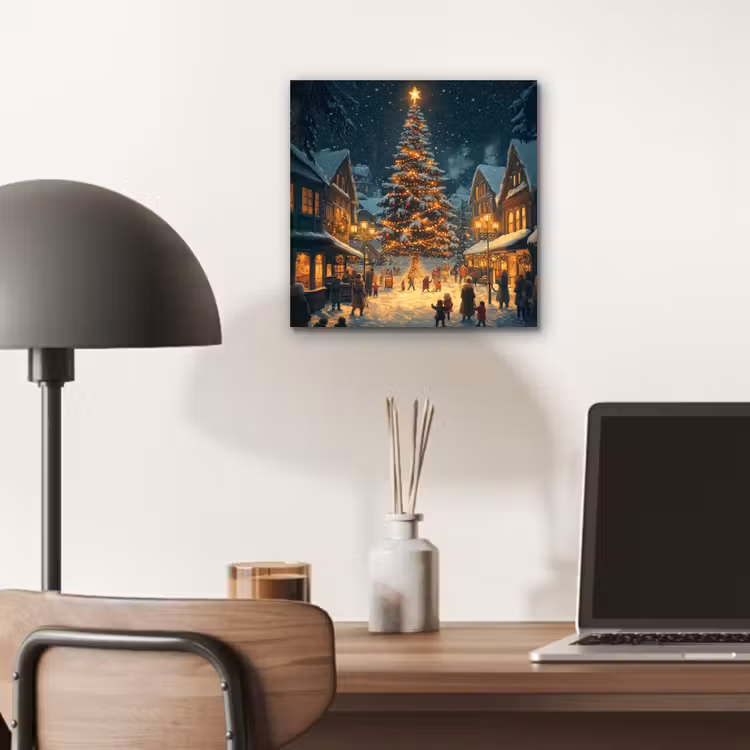 Kerstfeest - Dorp - Donker aluminium wit klein -sfeer5