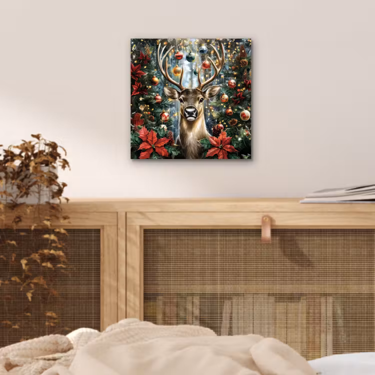Kerstfeest - Dennenbos - Rood aluminium wit klein -sfeer3