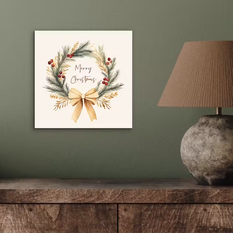 Kerstkrans - Kerst - Goud - Beige aluminium wit klein -sfeer2