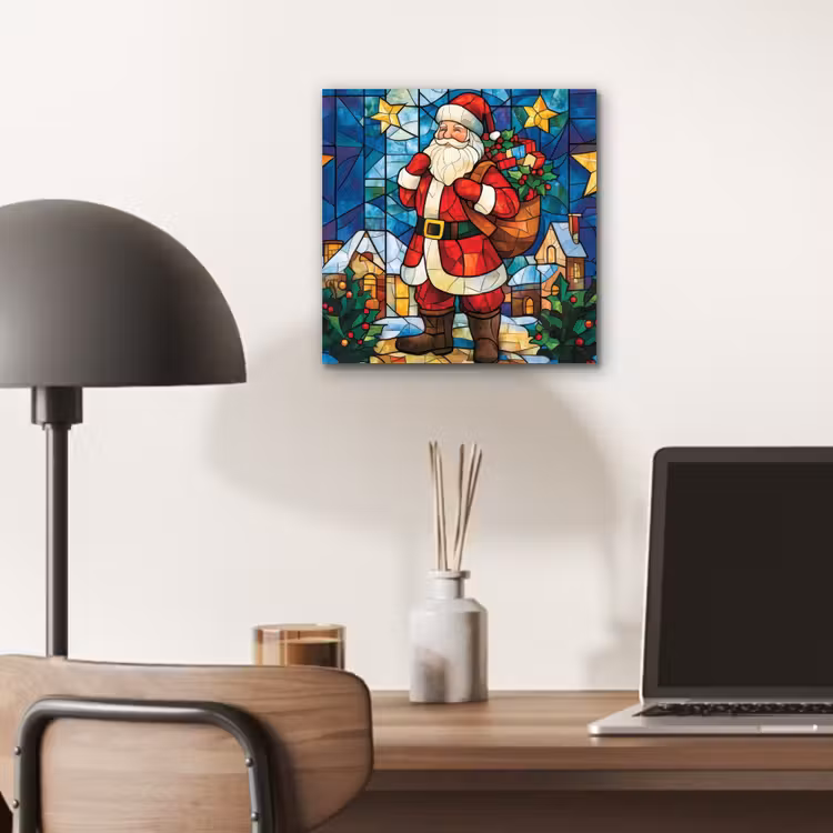 Kerstman - Glas - Kleurrijk aluminium wit klein -sfeer5