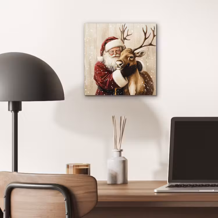 Kerstman - Rendier - Sneeuw - Kleurrijk aluminium wit klein -sfeer5