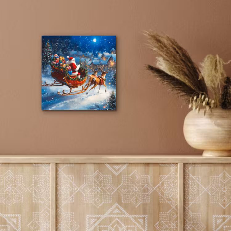 Kerstman - Rendier - Kerst - Sneeuw aluminium wit klein -sfeer4