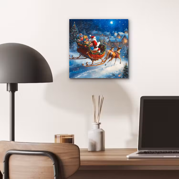 Kerstman - Rendier - Kerst - Sneeuw aluminium wit klein -sfeer5