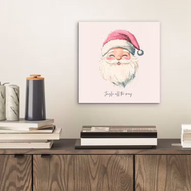 Kerstman - Kerst - Quote - Beige aluminium wit klein -sfeer1