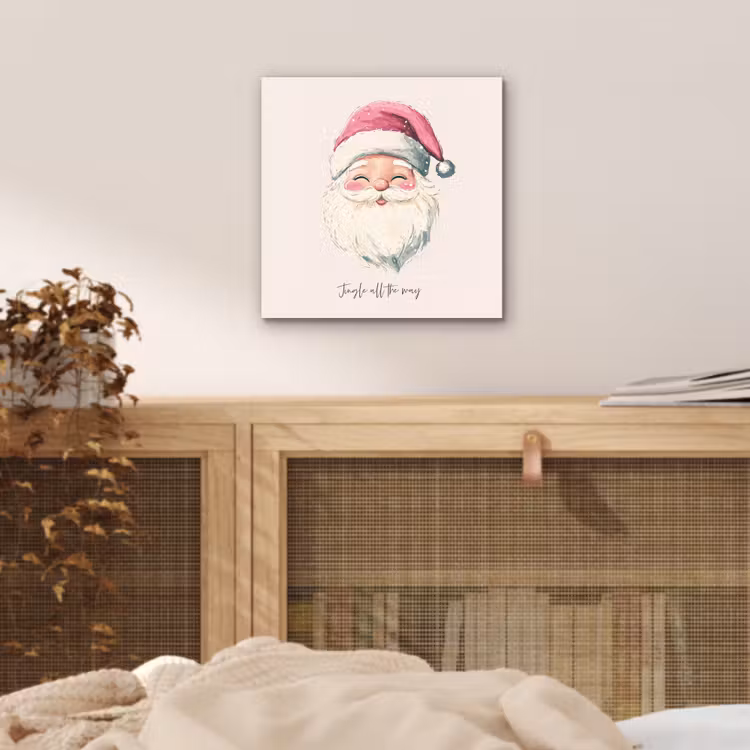 Kerstman - Kerst - Quote - Beige aluminium wit klein -sfeer3