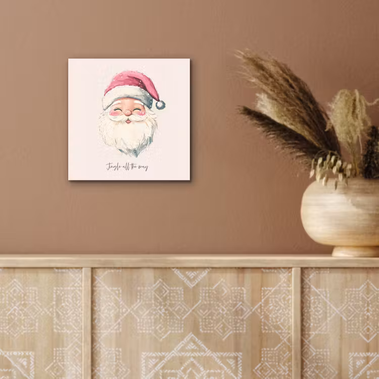 Kerstman - Kerst - Quote - Beige aluminium wit klein -sfeer4