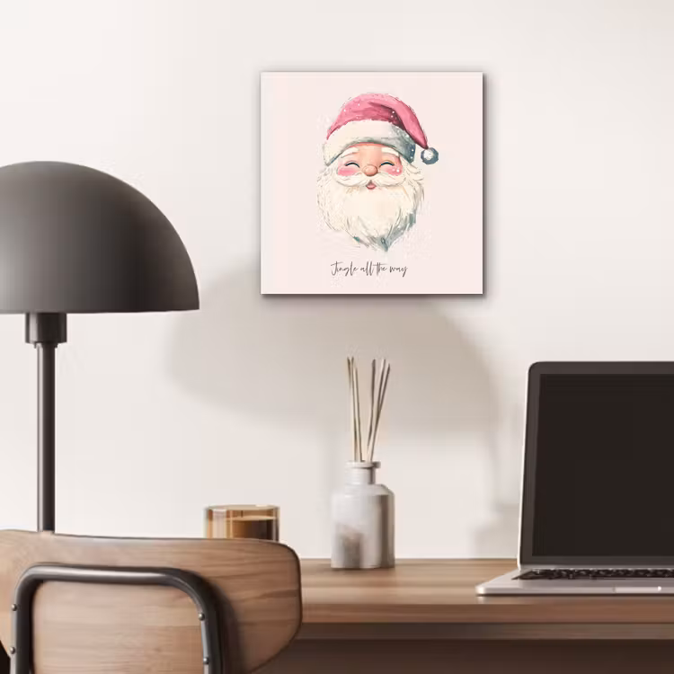 Kerstman - Kerst - Quote - Beige aluminium wit klein -sfeer5