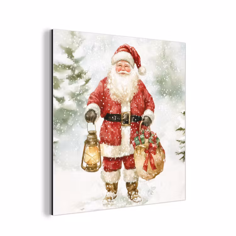 Kerstman- Winter - Sneeuw - Wit - Rood aluminium wit klein -3d