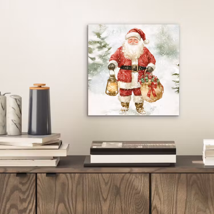 Kerstman- Winter - Sneeuw - Wit - Rood aluminium wit klein -sfeer1