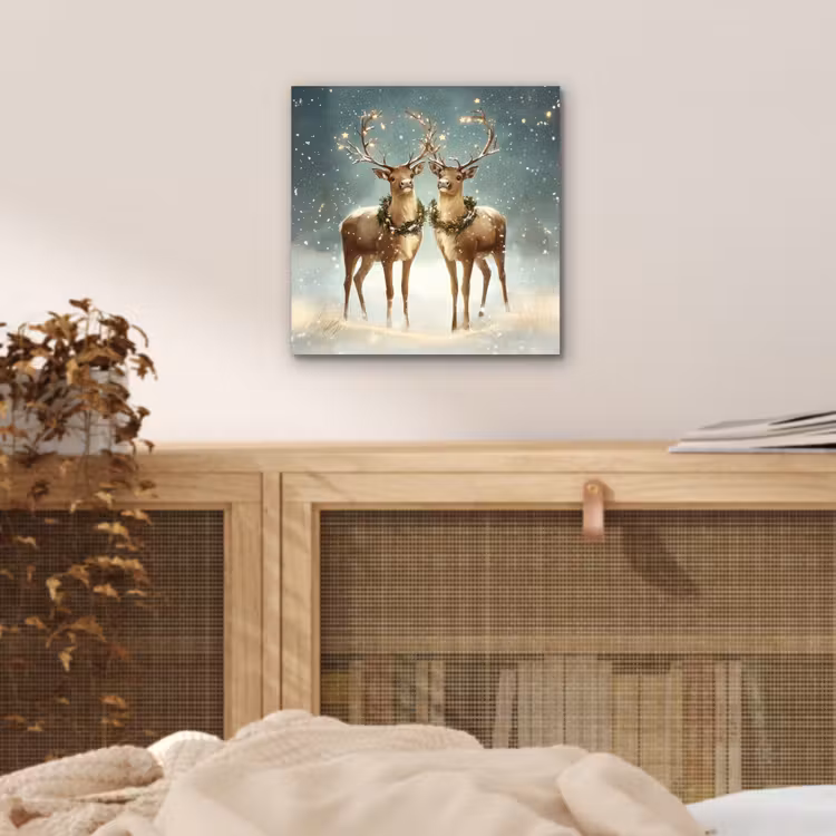 Kerstmagie - Winterwoud - Rendier aluminium wit klein -sfeer3