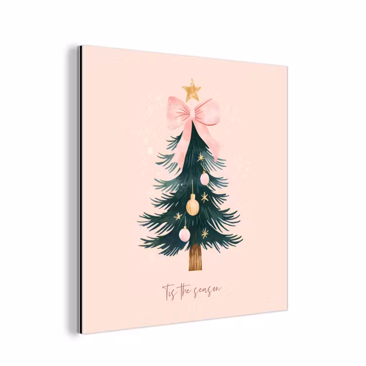 Christmas Season - Kerst - Kerstboom - Roze aluminium wit klein -3d